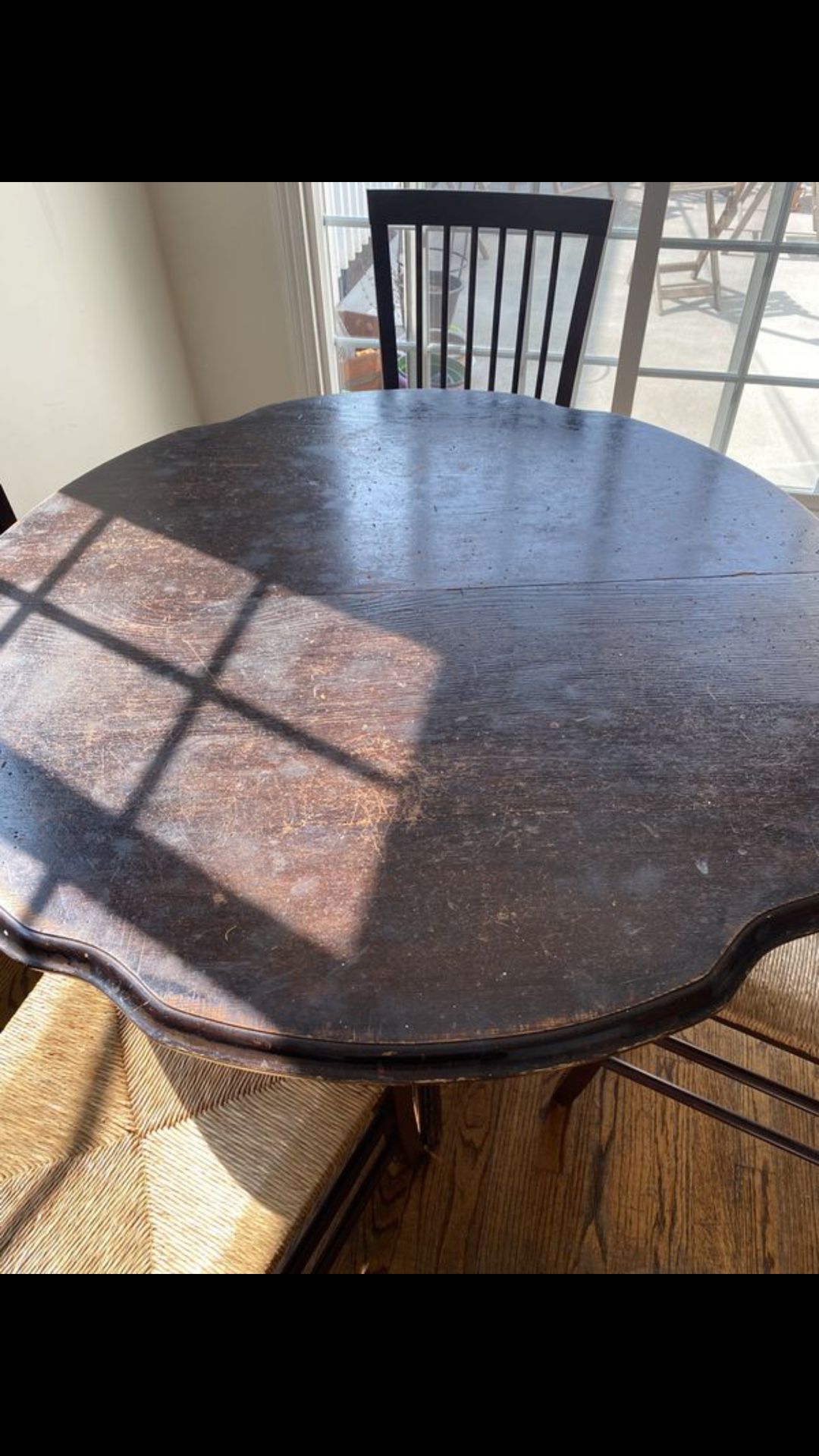 Antique expandable wooden table mesa antigu de madera real expandible