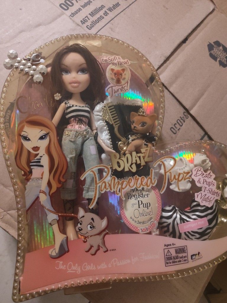 Vintage 🔥 Bratz Doll Charli Pampered Pupz Hearts Dog Puppy