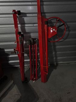 Drywall Lift, 11Ft, 150 Lbs Capacity, Heavy Duty Sheetrock Lifter with 360 Degree Telescopic Arm, Locking Wheels, Red