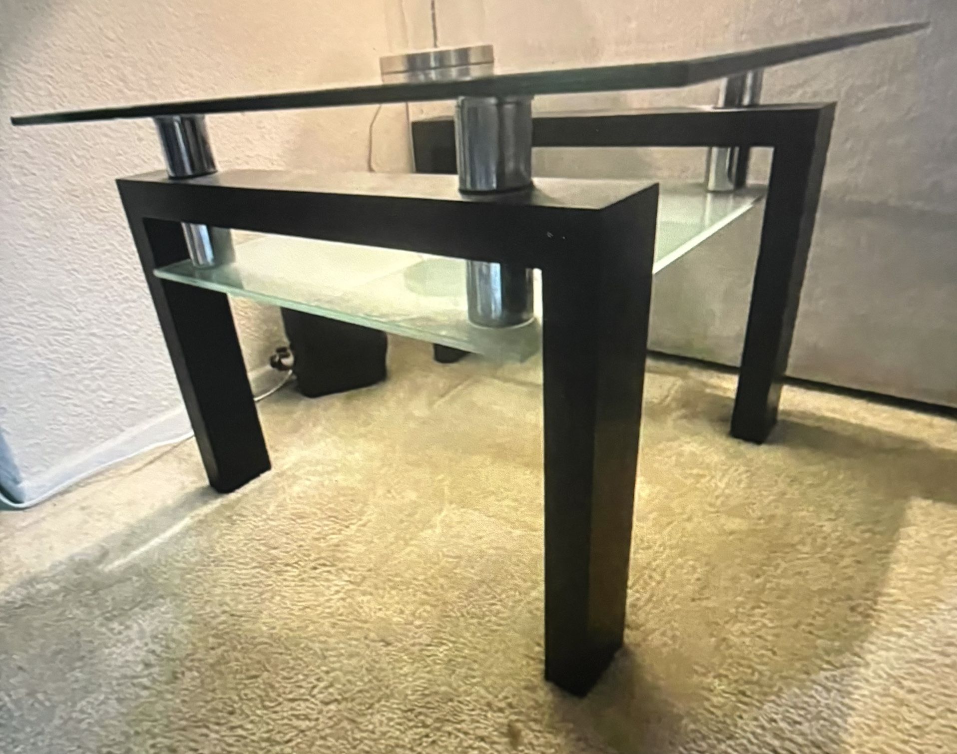 Glass Coffee Table and Side Table