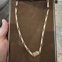 14k Solid Gold/diamond Custom Chain 