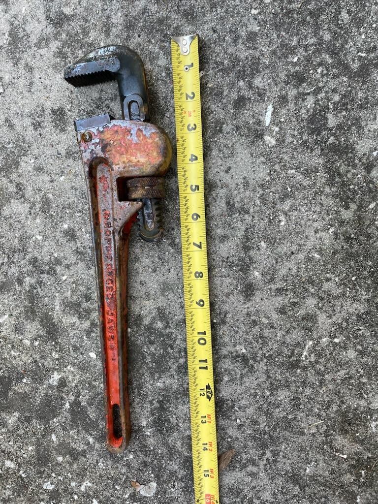 VINTAGE HEAVY DUTY 14" DROP FORGED JAWS STRAIGHT PIPE WRENCH