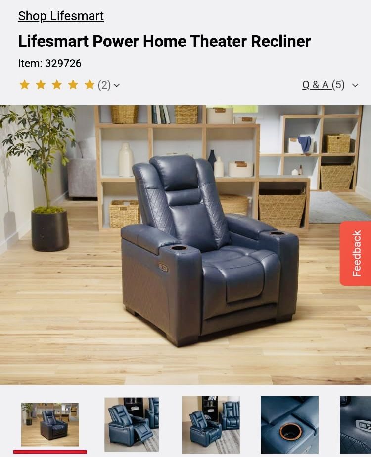 Brand New Power Home Theater Recliner – Still in Box!