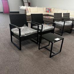 Brand New 3 Pieces Set Rattan Wicker Patio Furniture outdoor Chair Table Front Porch Outdoor 