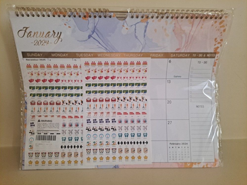 10 - 2024 Calendar With Reminder Stickers