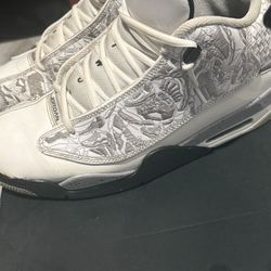 Air Jordan DubZero Dub Zero 10.5 Silver Black White Good Condition W/Box 
