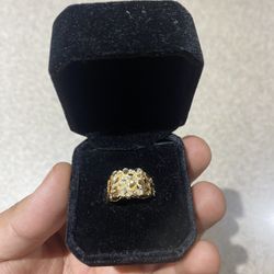 13mm Gold Nugget Ring