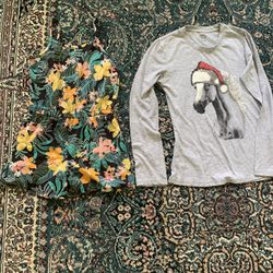 Girls Printed Sleeveless Jersey-Knit Romper And R Shirt Size 10/12