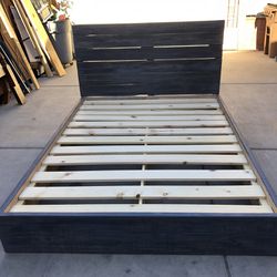 Solid Wood Queen bed frame - $80