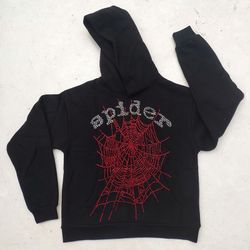 Black Rhinestone Spider Hoodie