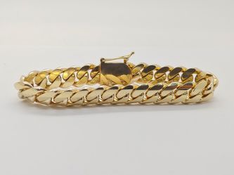 10k Cuban Link Yellow Gold Bracelet 57.5 DWT