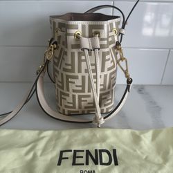 Fendi bucket bag with removable cross body strap