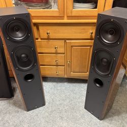 KEF RDM Three Sp3295 Vintage Tower Speakers Amazing Sound Work Perfectly 3 Way Tower Speakers 