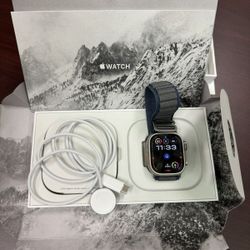 Apple Watch Ultra 2 49mm Titanium Case with Alpine Loop - Blue, Medium (GPS +.