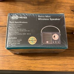 TechTrendz Retro Mini Bluetooth Speaker - Factory Sealed