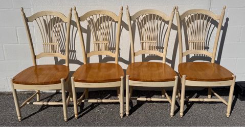 Set of 4 solid wood chairs