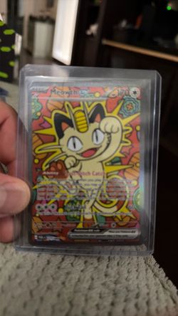 Meowth ex Pokémon Card in Hard Case