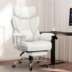 New - Big and Tall Office Chair, High Back Leather Gaming Chair with Footrest