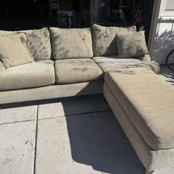 Corduroy sofa and ottoman 