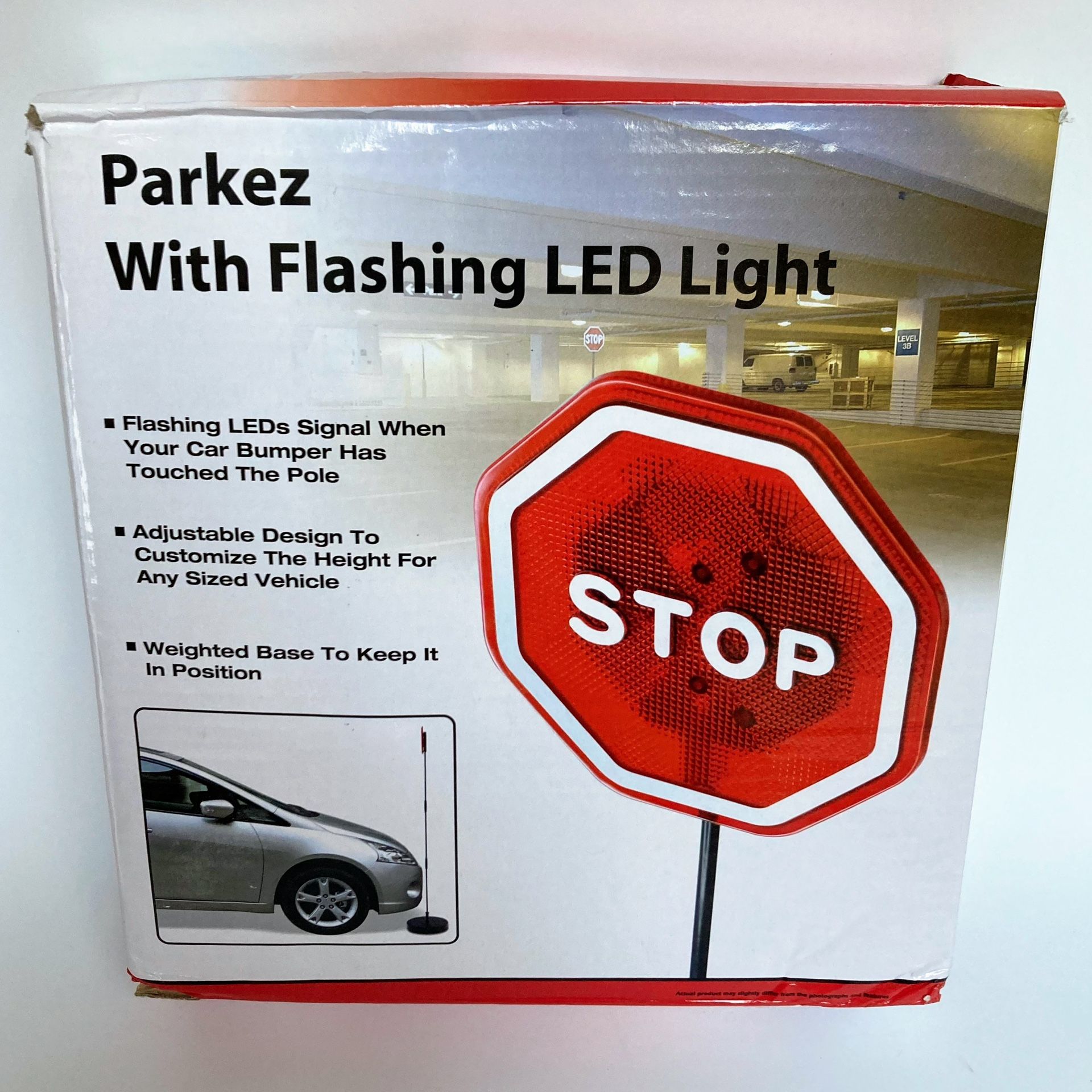 PARKEZ Flashing LED Light Parking Stop Sign For Garage