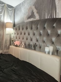 real leather Q bed