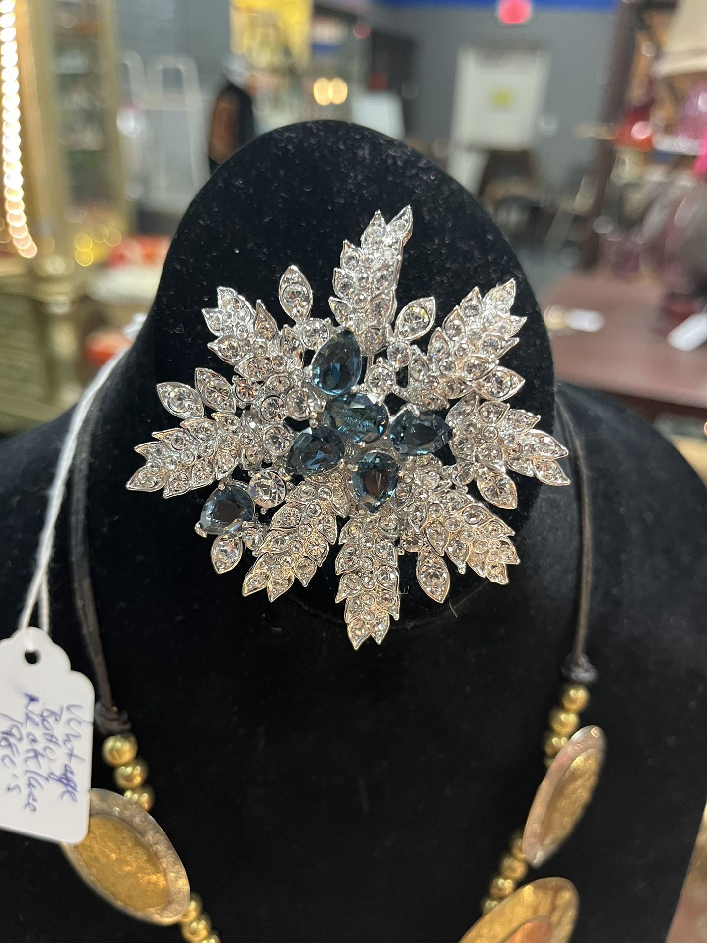 Vtg-Rhinestone Snowflake Brooch By Nolan Miller