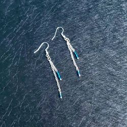 S925, Turquoise Beaded Drop/Dangle Earrings