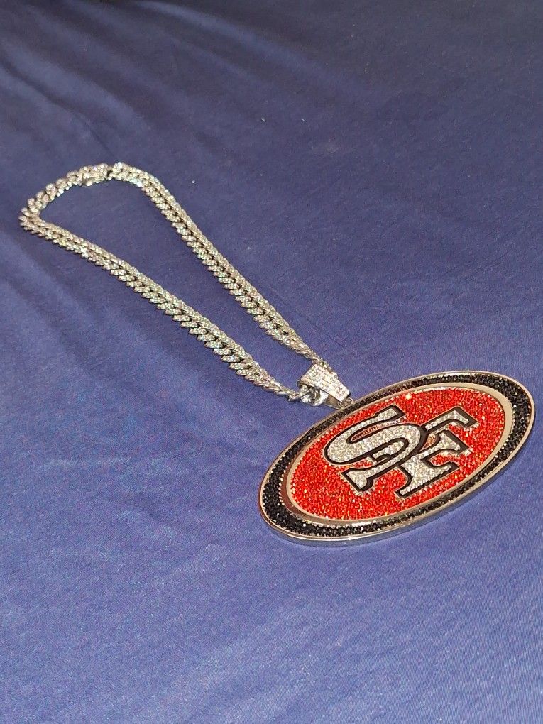 San Francisco 49ers Large Iced Out Rhinestone