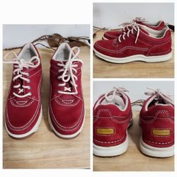 Rockport Stylish Leather Red sneakers with white laces. Comfortable. Gently used. Were worn just a few times . 
Size 8 . I'm Asking $35