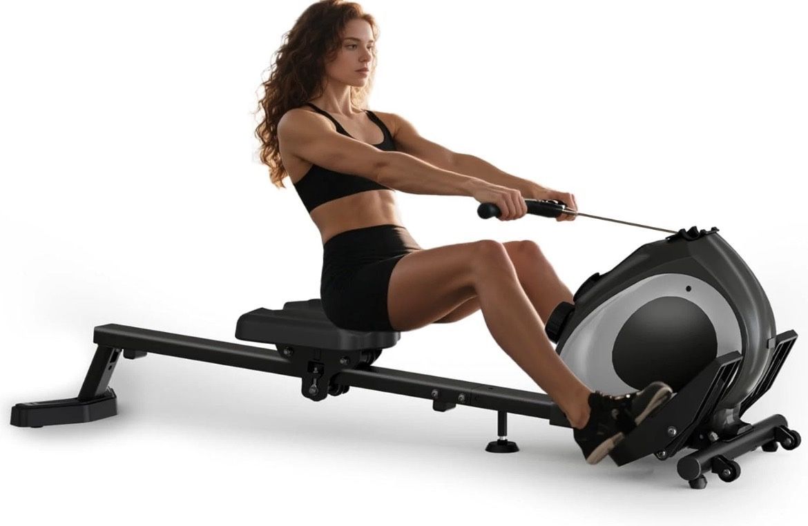 Magnetic Rowing Machine β Foldable, 8-Level Resistance, Quiet, LCD Monitor