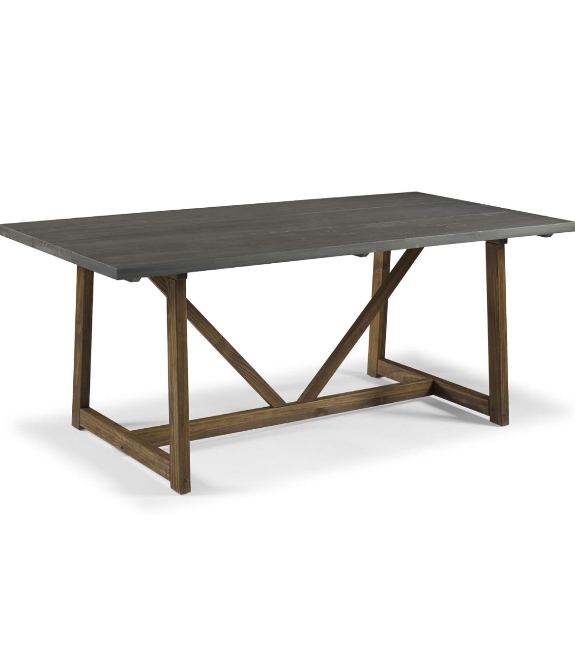 Walker Edison Modern Farmhouse Small Kitchen Furniture Dining Room Table Wood, 72 Inch, Grey and Brown