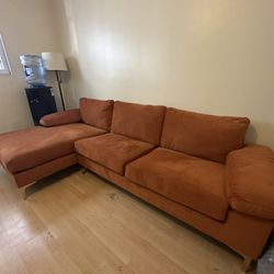 L Shaped Burnt Sienna Couch