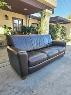 Elegant Dark Brown Leather Sofa