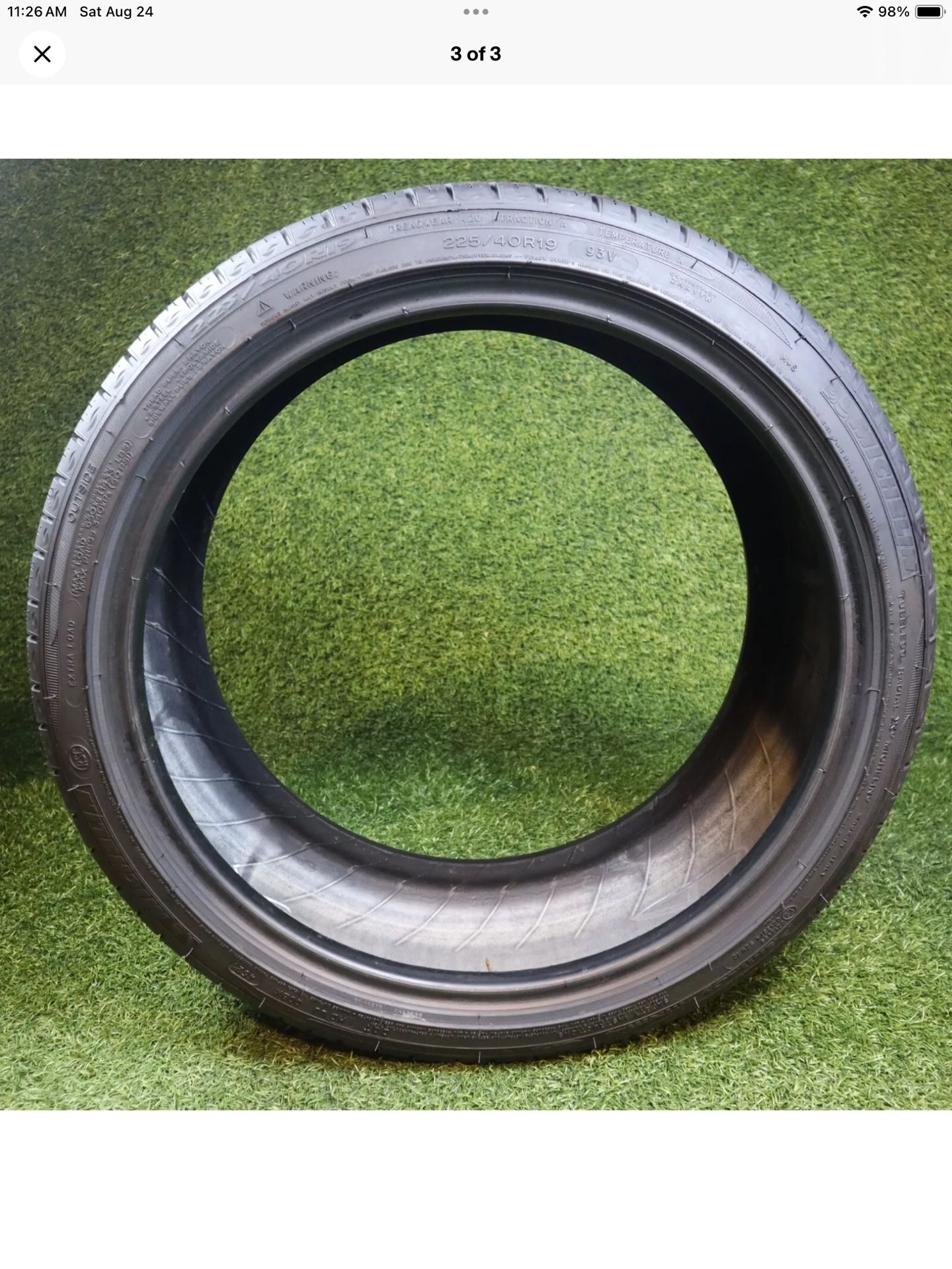 225 40r19 Michelin Primacy MXM4 Run Flat with 75% Tread 6/32 93V SKU 22214