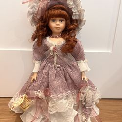 Dan Dee Genuine Fine Bisque Porcelain Doll Collector's Choice w certificate 16”