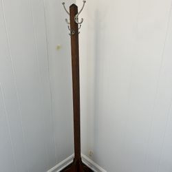 Nice old coat rack. Oak.