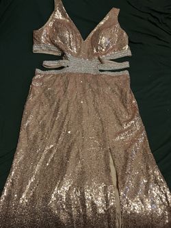 Rose Gold Glitter Dress .
