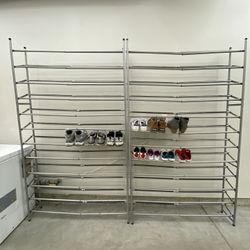 Stackable And Adjustable Tiered Shoe Rack With Anti Slip Tape Holds Up To 125 Pairs Of Shoes