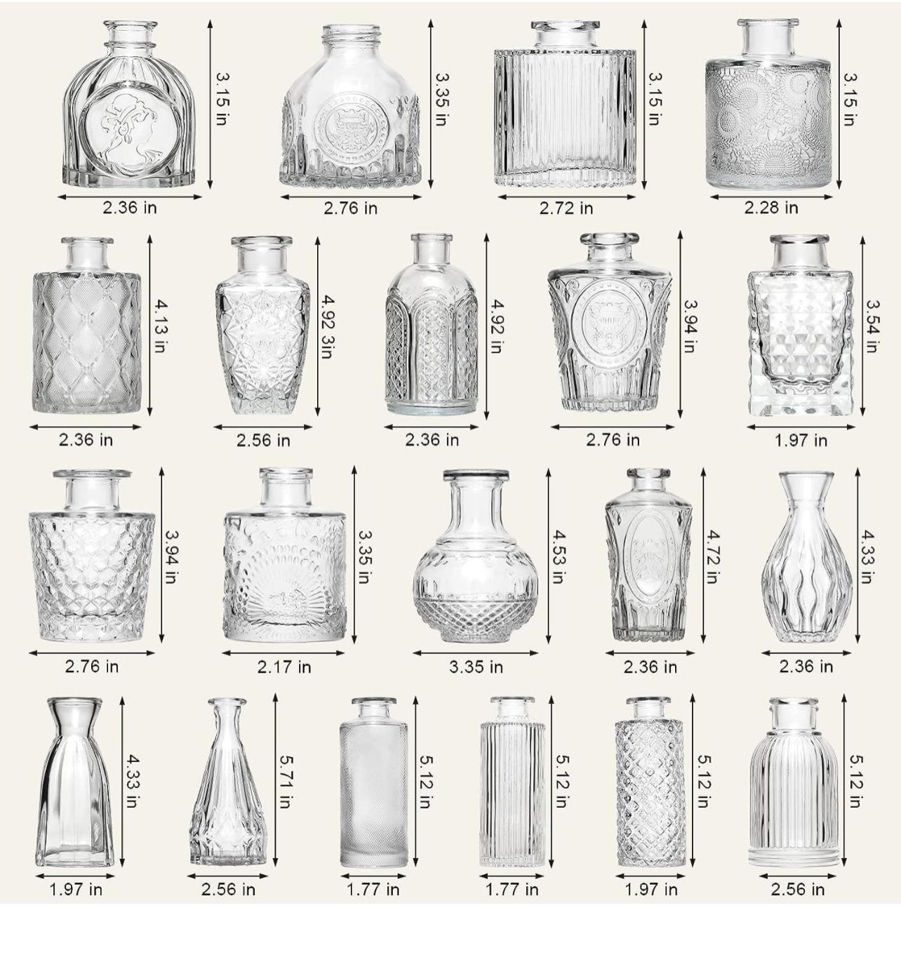 New Glass Bud Vase 30 Pcs