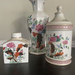 Vista Alegre Porcelain Vase/Canister Set