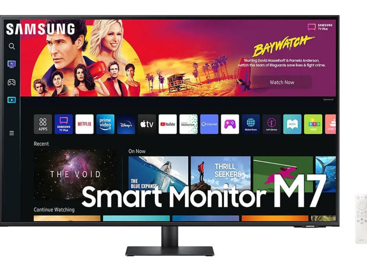 Samsung M7 32" UHD Flat Smart Monitor, Max 60Hz Refresh Rate, 4ms Response Time, HDR10, Flicker Free, 16:9 Aspect