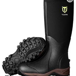 TIDEWE Rubber Neoprene Boots Men And Women, Waterproof Durable 6mm Neoprene Boot, Rain Boot Hunting Boot Arctic Outdoor Boot（Black, Brown & Next Camo 