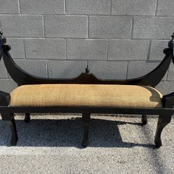 Hollywood Regency Window Bench Dorothy Draper style Old English Hepplewhite Style Courting Bench