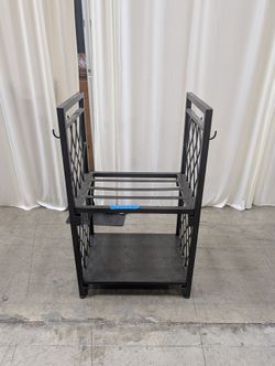 Black Metal Decorative Storage Rack with Hooks