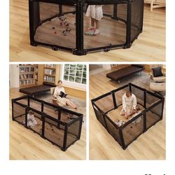 8 Panel Mesh Baby Gate Playpen 