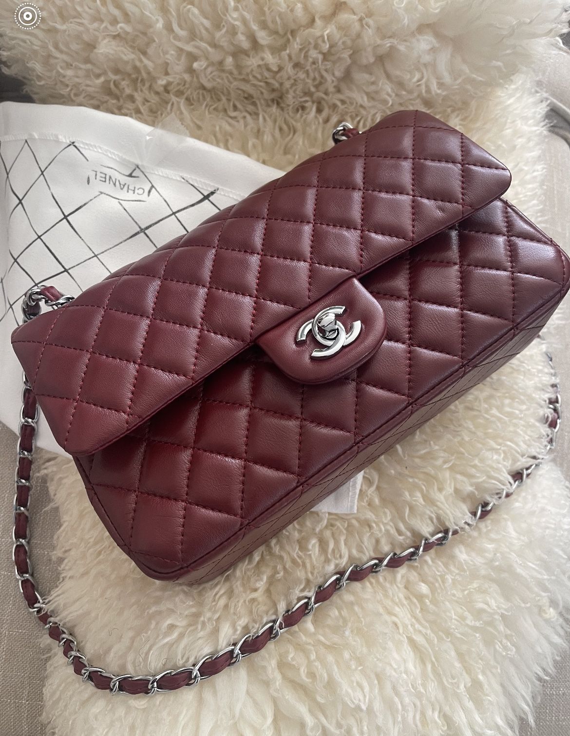 Chanel Quilted Burgundy Leather Bag
