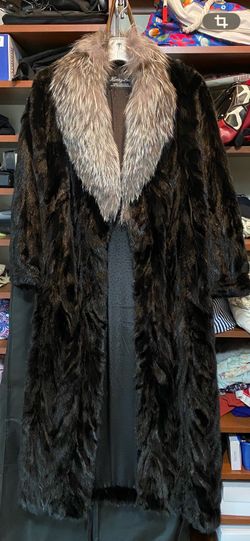 Full Length Mink Coat with Fox Collar