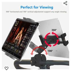 Treadmill Tablet Ipad Holder Bike Handlebar Mount Clamp for Stationary Bicycle Spin Bike Stroller
