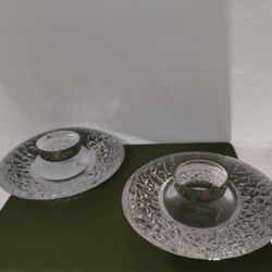 SET OF 3 VOTIVE - CANDLE HOLDER / ORREFORS SWEDEN  5.5"×2" / C7