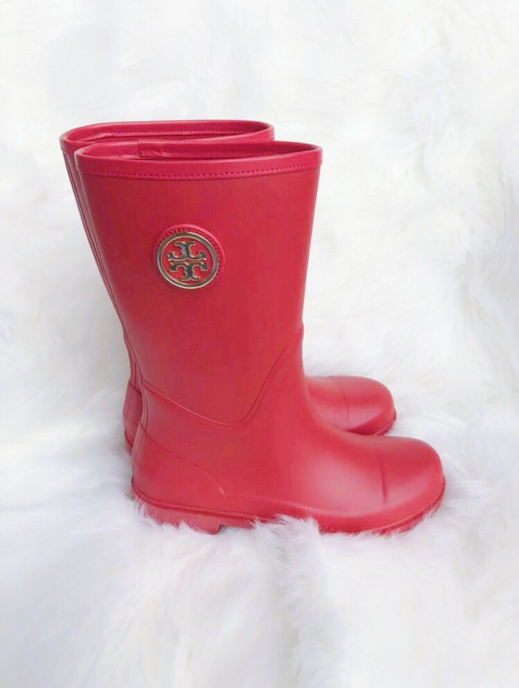 Tory Burch Rubber Red Rain boots